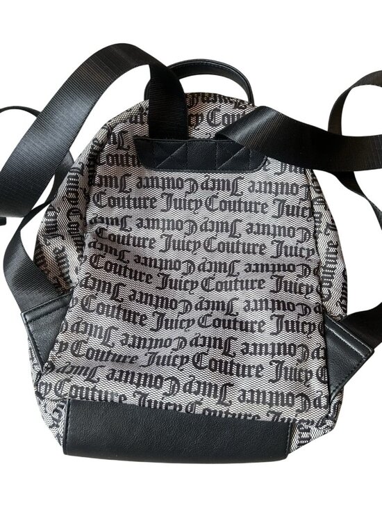 Juicy Couture Y2K Mini Backpack Coin Purse Logo Print Neon Trim Black Pink main image 7